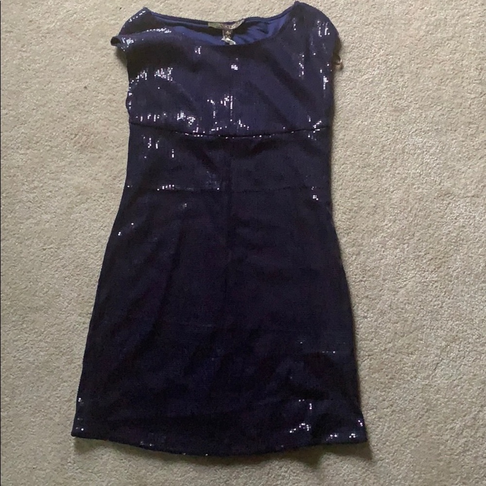 Dark blue sequin dress